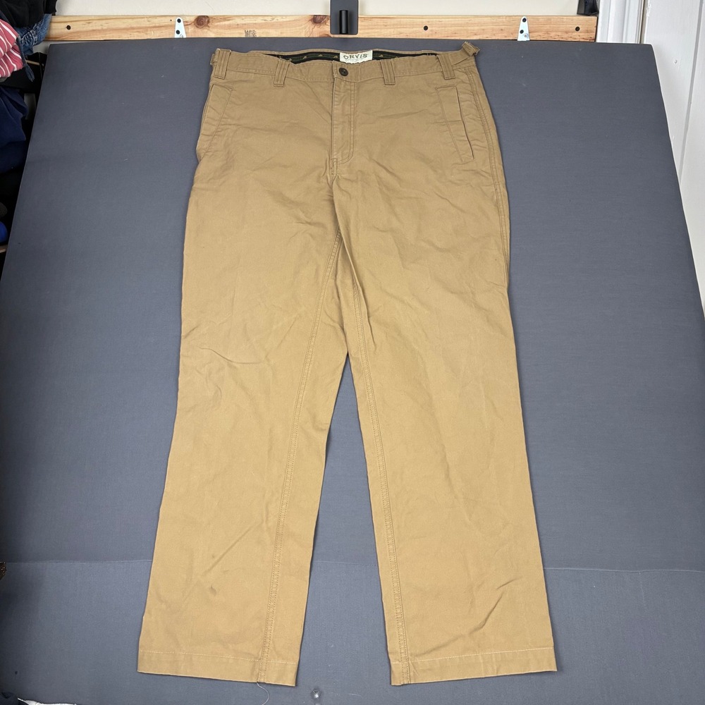 Orvis Khaki Utility Straight Leg Pants Men's Size 38x31 Tan